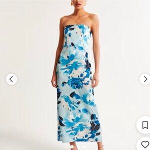 Abercrombie Strapless Satin Floral Dress